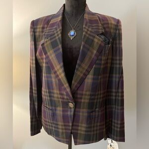 Vintage DIVIDENDS NWT Plaid Blazer